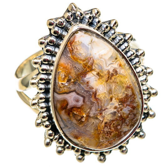 Crazy Lace Agate Rings handcrafted by Ana Silver Co - RING106243 - Photo 2