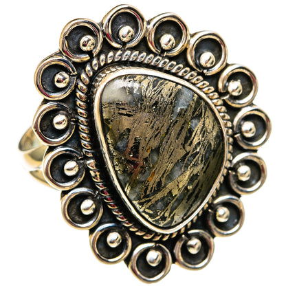Pyrite Agate Rings handcrafted by Ana Silver Co - RING106256 - Photo 2