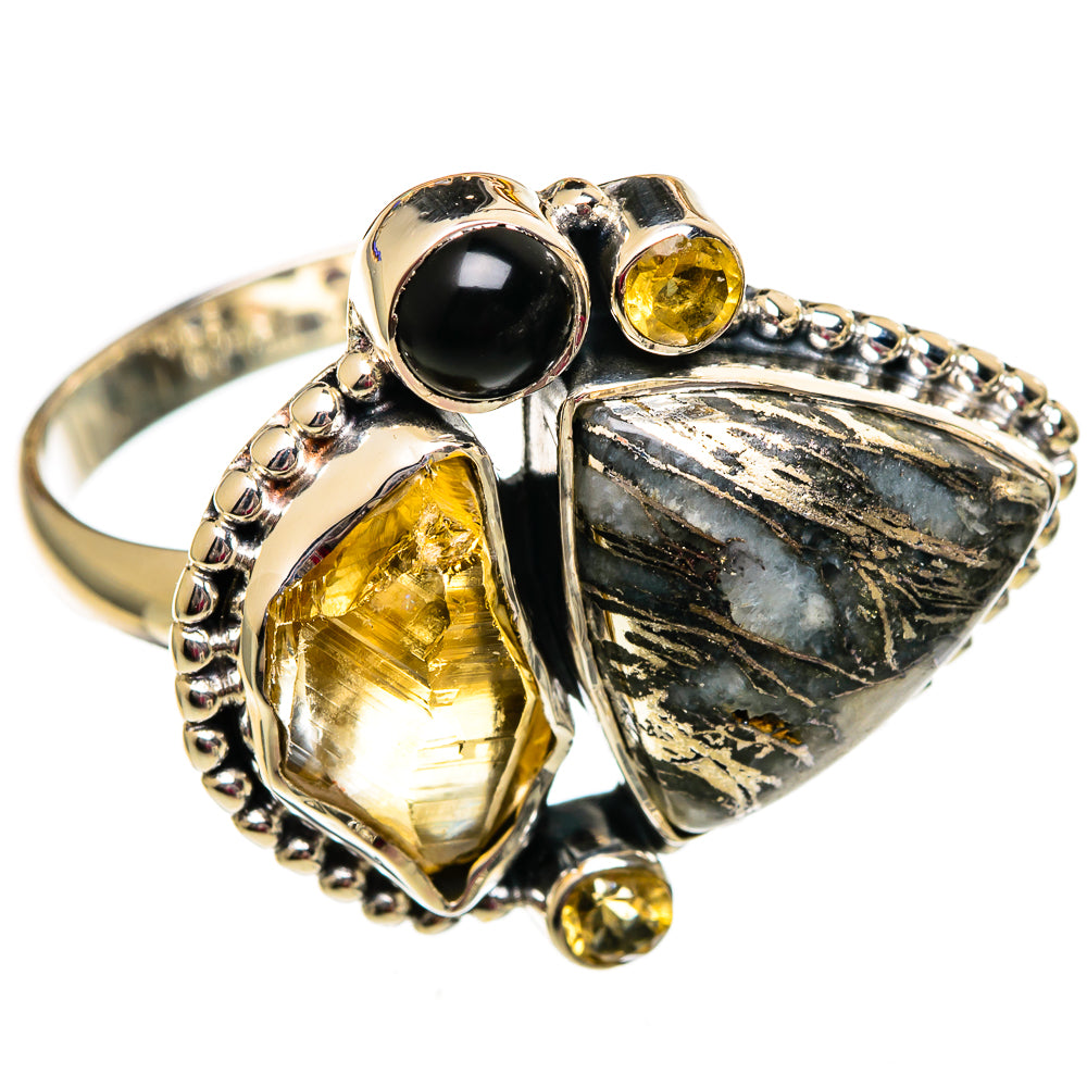 Pyrite Agate Rings handcrafted by Ana Silver Co - RING106257 - Photo 2