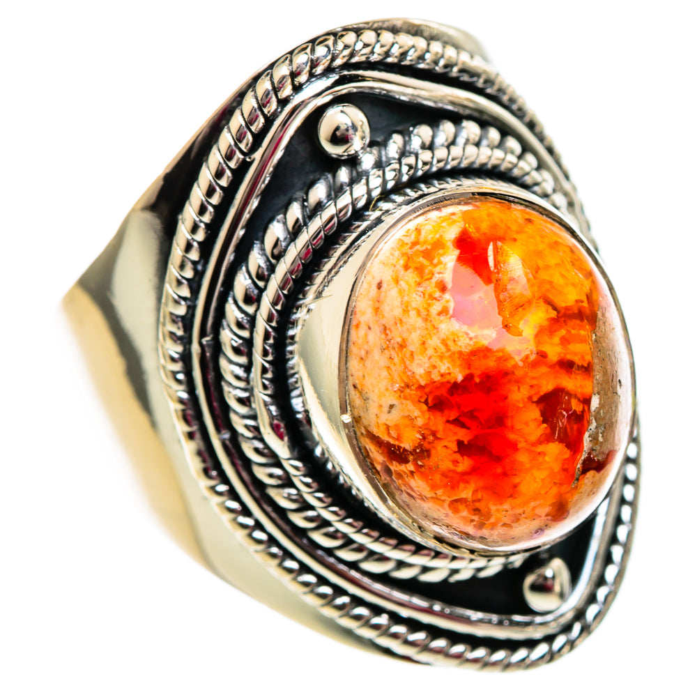 Mexican Fire Opal Rings handcrafted by Ana Silver Co - RING106267 - Photo 2