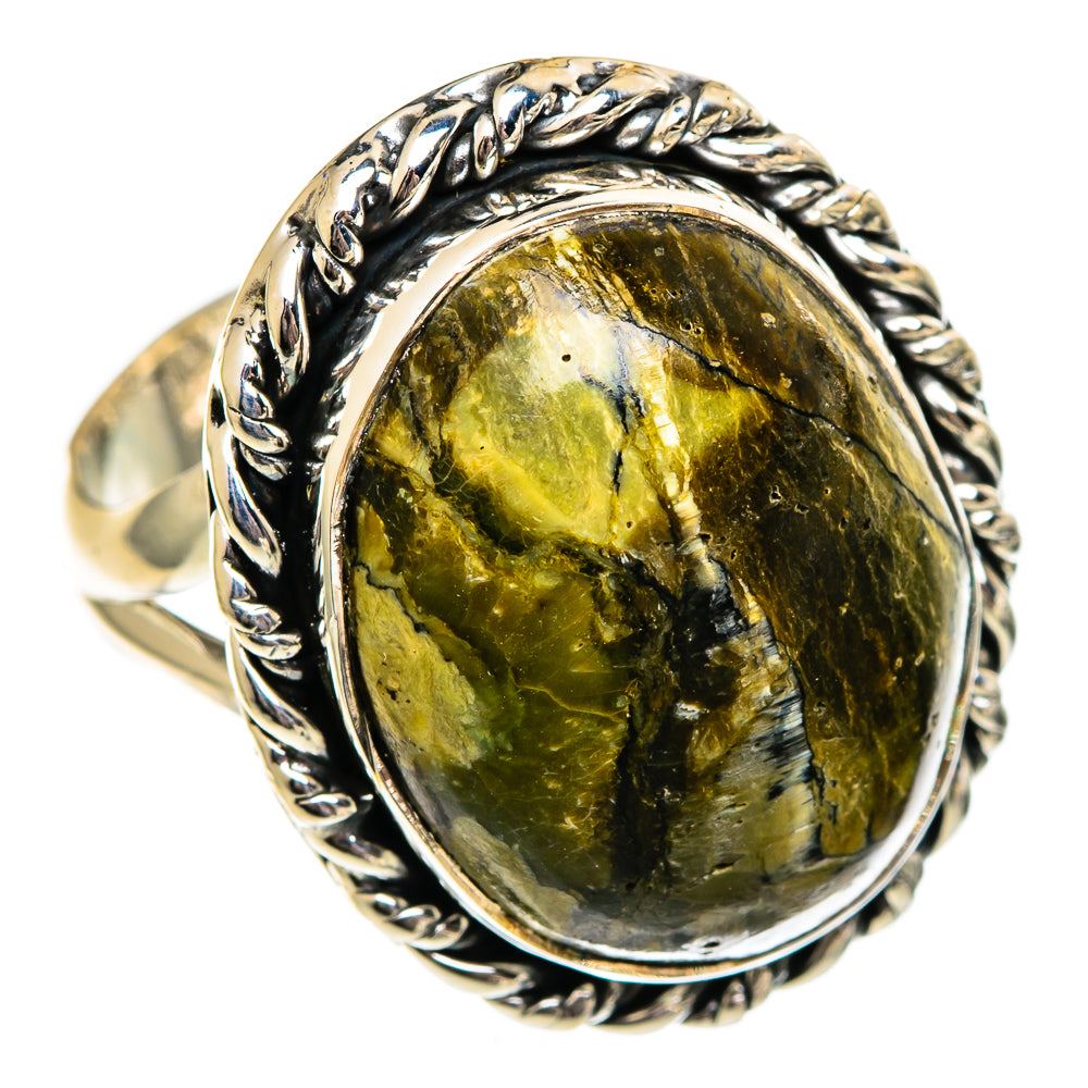 African Green Opal Rings handcrafted by Ana Silver Co - RING106280 - Photo 2
