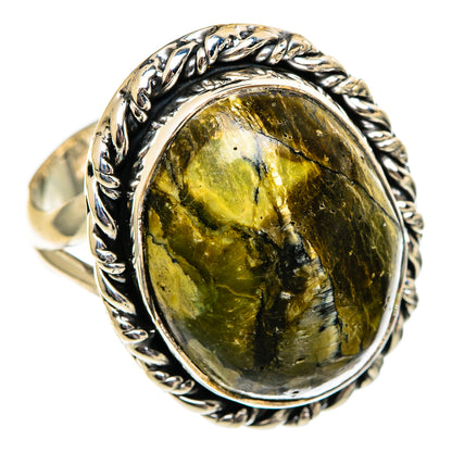 African Green Opal Rings handcrafted by Ana Silver Co - RING106280 - Photo 2