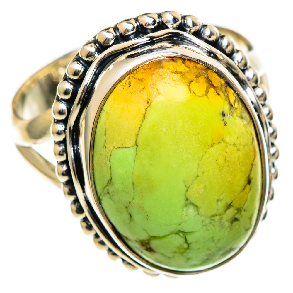 Lemon Chrysoprase Rings handcrafted by Ana Silver Co - RING106282 - Photo 2