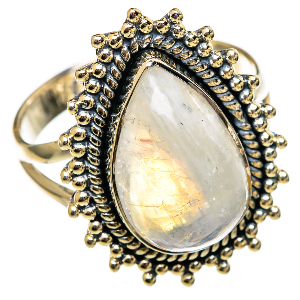 Rainbow Moonstone Rings handcrafted by Ana Silver Co - RING106304 - Photo 2