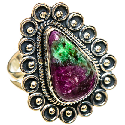 Ruby Zoisite Rings handcrafted by Ana Silver Co - RING106306 - Photo 2
