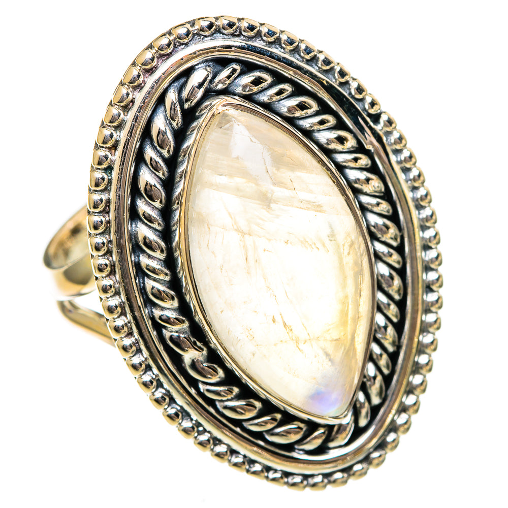Rainbow Moonstone Rings handcrafted by Ana Silver Co - RING106339 - Photo 2