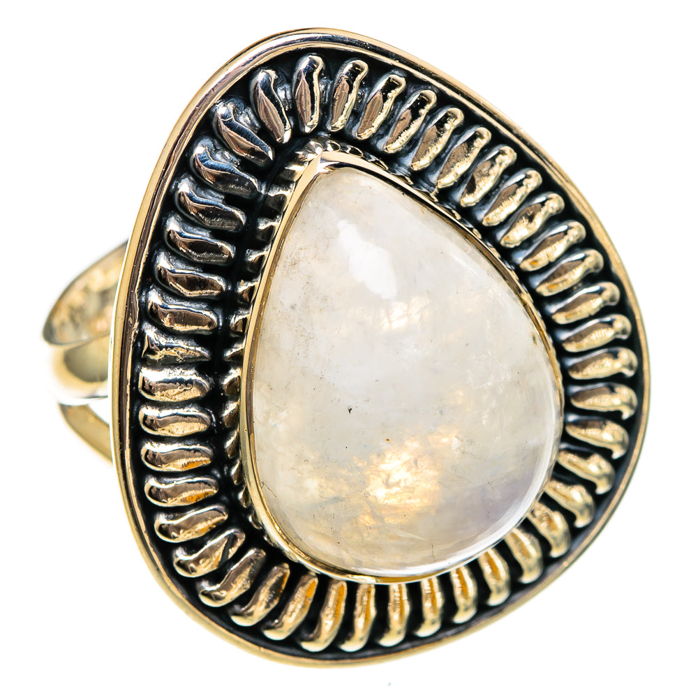 Rainbow Moonstone Rings handcrafted by Ana Silver Co - RING106340 - Photo 2