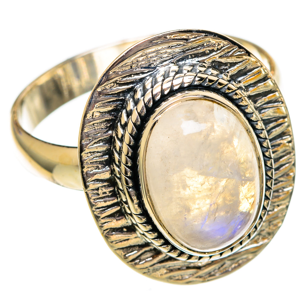 Rainbow Moonstone Rings handcrafted by Ana Silver Co - RING106341 - Photo 2