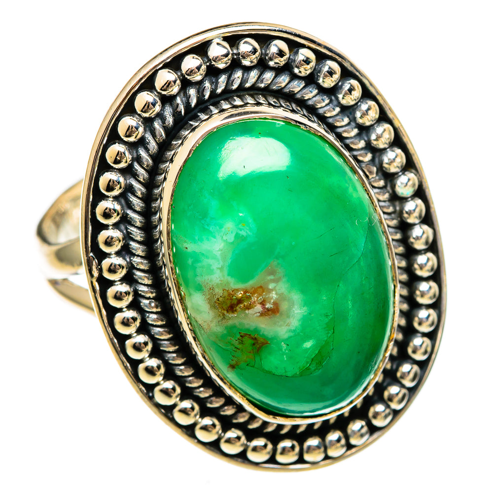 Chrysoprase Rings handcrafted by Ana Silver Co - RING106352 - Photo 2