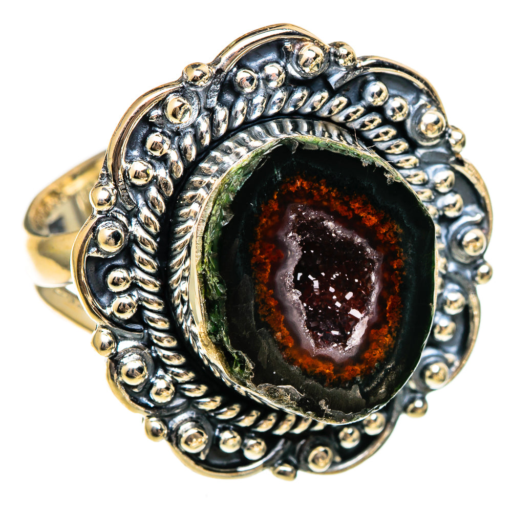 Coconut Geode Druzy Rings handcrafted by Ana Silver Co - RING106359 - Photo 2