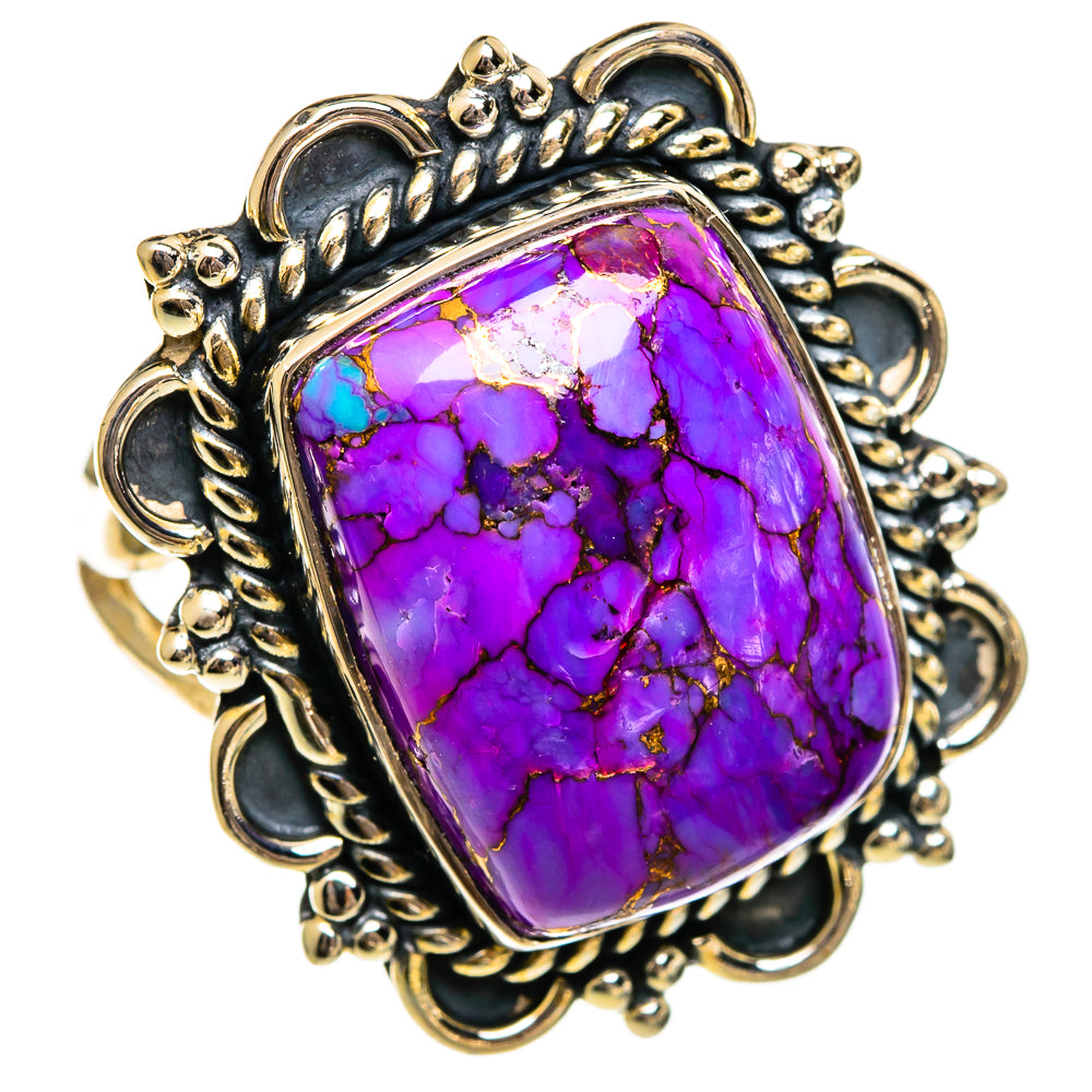 Purple Copper Composite Turquoise Rings handcrafted by Ana Silver Co - RING106364 - Photo 2
