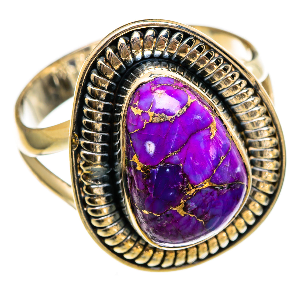 Purple Copper Composite Turquoise Rings handcrafted by Ana Silver Co - RING106368 - Photo 2