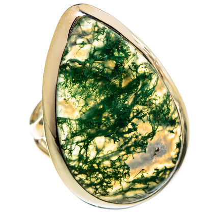 Green Moss Agate Rings handcrafted by Ana Silver Co - RING106397 - Photo 2