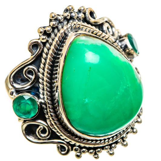 Chrysoprase Rings handcrafted by Ana Silver Co - RING106398 - Photo 2
