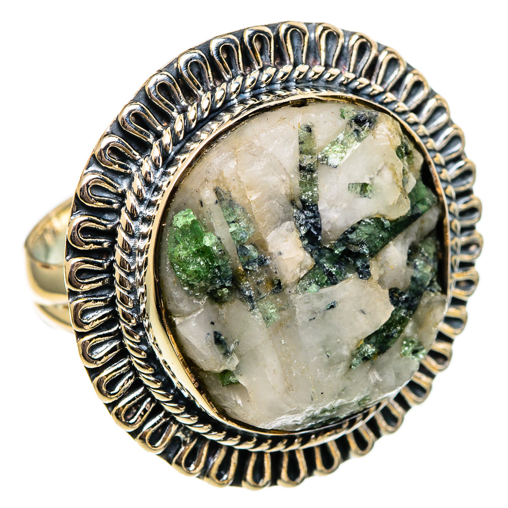 Green Tourmaline In Quartz Rings handcrafted by Ana Silver Co - RING106400 - Photo 2