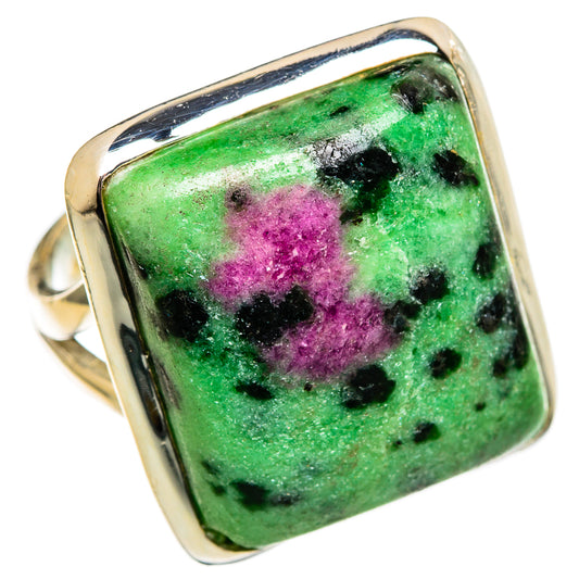 Ruby Zoisite Rings handcrafted by Ana Silver Co - RING106401 - Photo 2