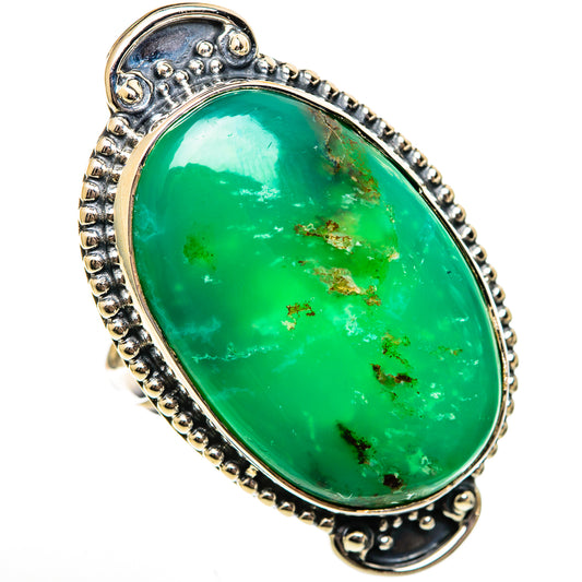 Chrysoprase Rings handcrafted by Ana Silver Co - RING106402 - Photo 2