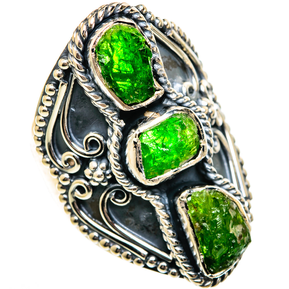 Chrome Diopside Rings handcrafted by Ana Silver Co - RING106404 - Photo 2