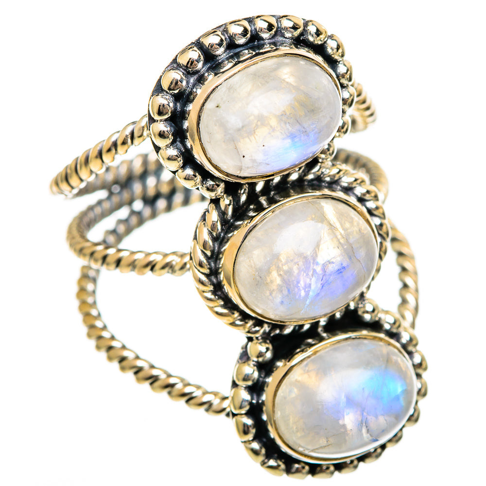 Rainbow Moonstone Rings handcrafted by Ana Silver Co - RING106424 - Photo 2
