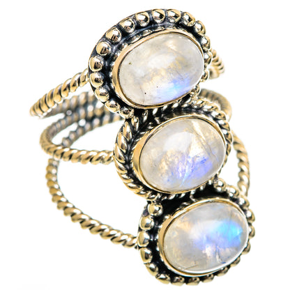Rainbow Moonstone Rings handcrafted by Ana Silver Co - RING106424 - Photo 2