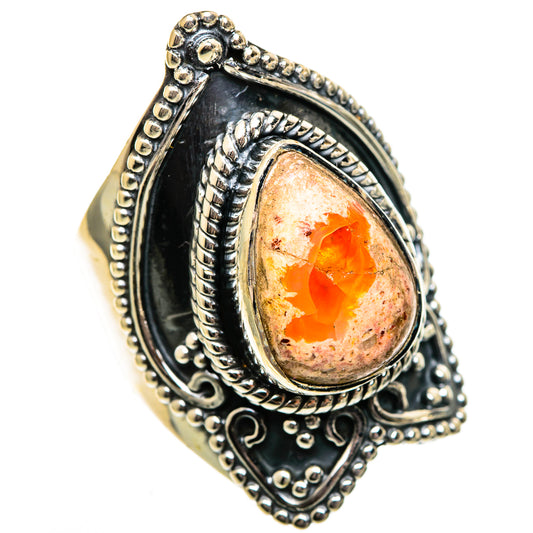 Mexican Fire Opal Rings handcrafted by Ana Silver Co - RING106429 - Photo 2