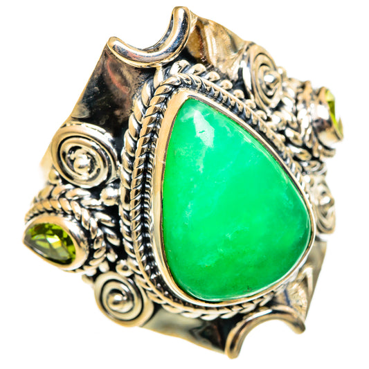Chrysoprase Rings handcrafted by Ana Silver Co - RING106443 - Photo 2