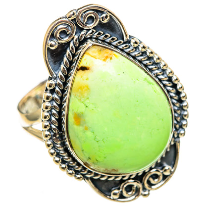 Lemon Chrysoprase Rings handcrafted by Ana Silver Co - RING106446 - Photo 2