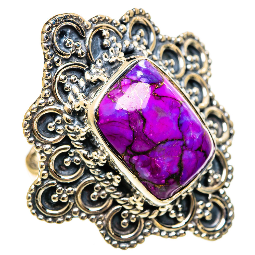 Purple Copper Composite Turquoise Rings handcrafted by Ana Silver Co - RING106465 - Photo 2