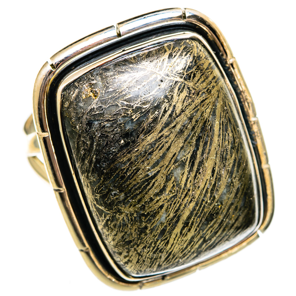 Pyrite Agate Rings handcrafted by Ana Silver Co - RING106467 - Photo 2