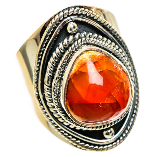Mexican Fire Opal Rings handcrafted by Ana Silver Co - RING106472 - Photo 2