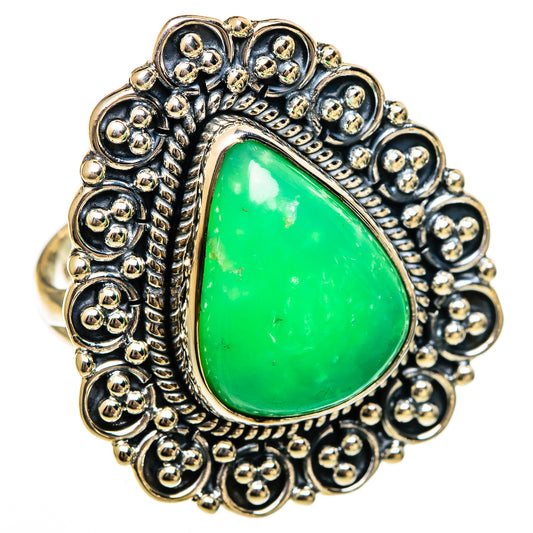 Chrysoprase Rings handcrafted by Ana Silver Co - RING106478 - Photo 2
