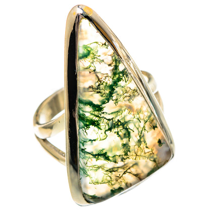 Green Moss Agate Rings handcrafted by Ana Silver Co - RING106514 - Photo 2