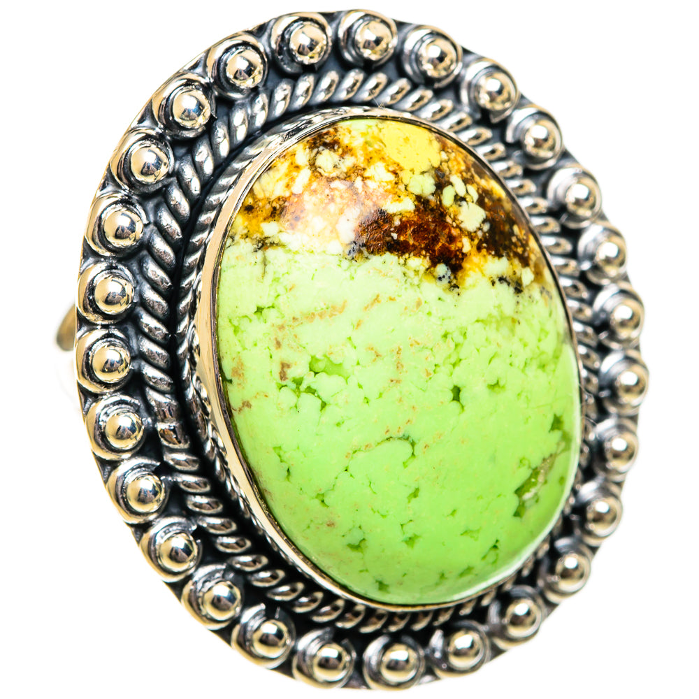 Lemon Chrysoprase Rings handcrafted by Ana Silver Co - RING106518 - Photo 2