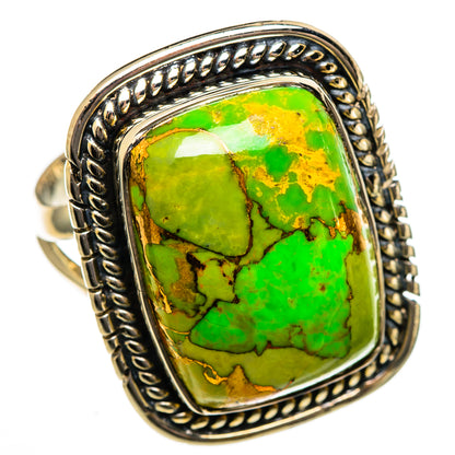 Green Copper Composite Turquoise Rings handcrafted by Ana Silver Co - RING106538 - Photo 2