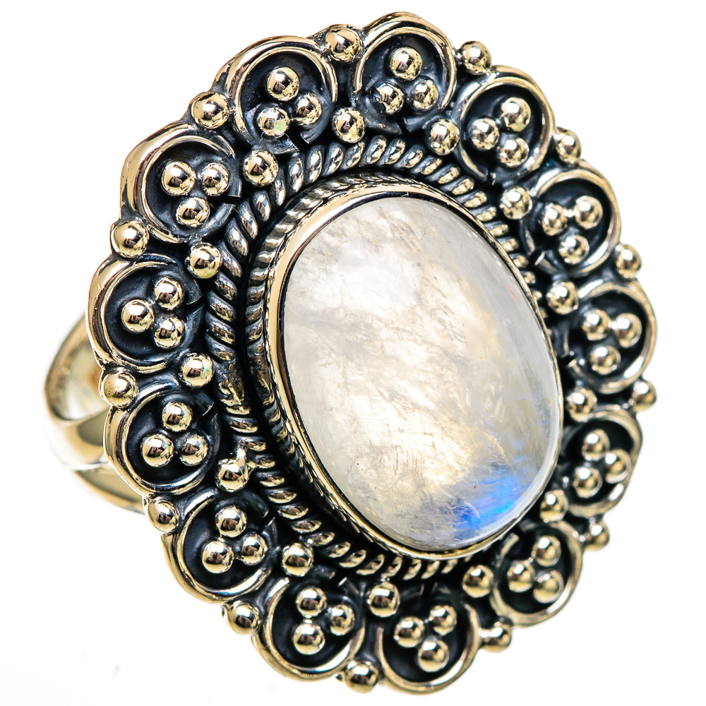 Rainbow Moonstone Rings handcrafted by Ana Silver Co - RING106562 - Photo 2