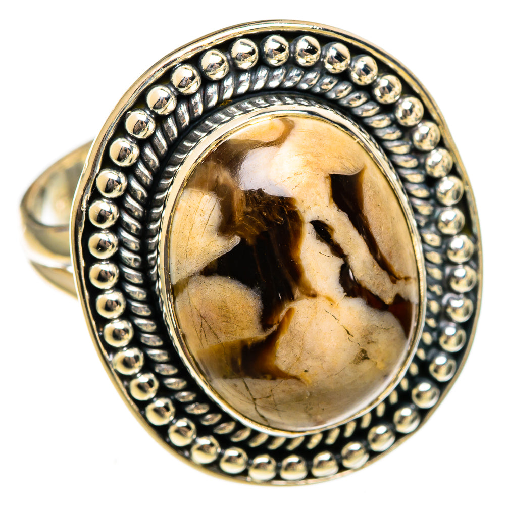 Peanut Wood Jasper Rings handcrafted by Ana Silver Co - RING106586 - Photo 2