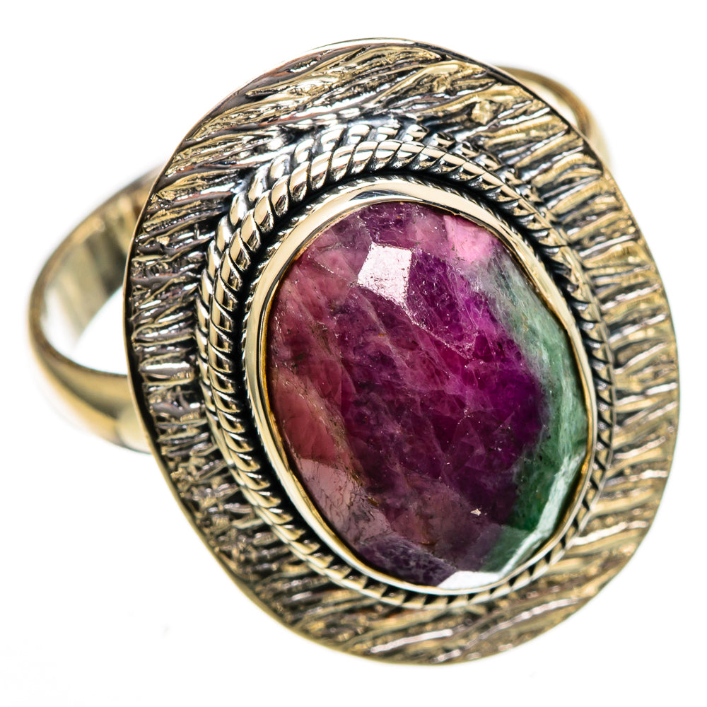 Ruby Zoisite Rings handcrafted by Ana Silver Co - RING106591 - Photo 2