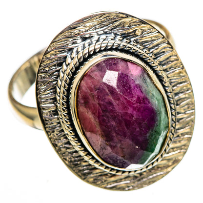 Ruby Zoisite Rings handcrafted by Ana Silver Co - RING106591 - Photo 2