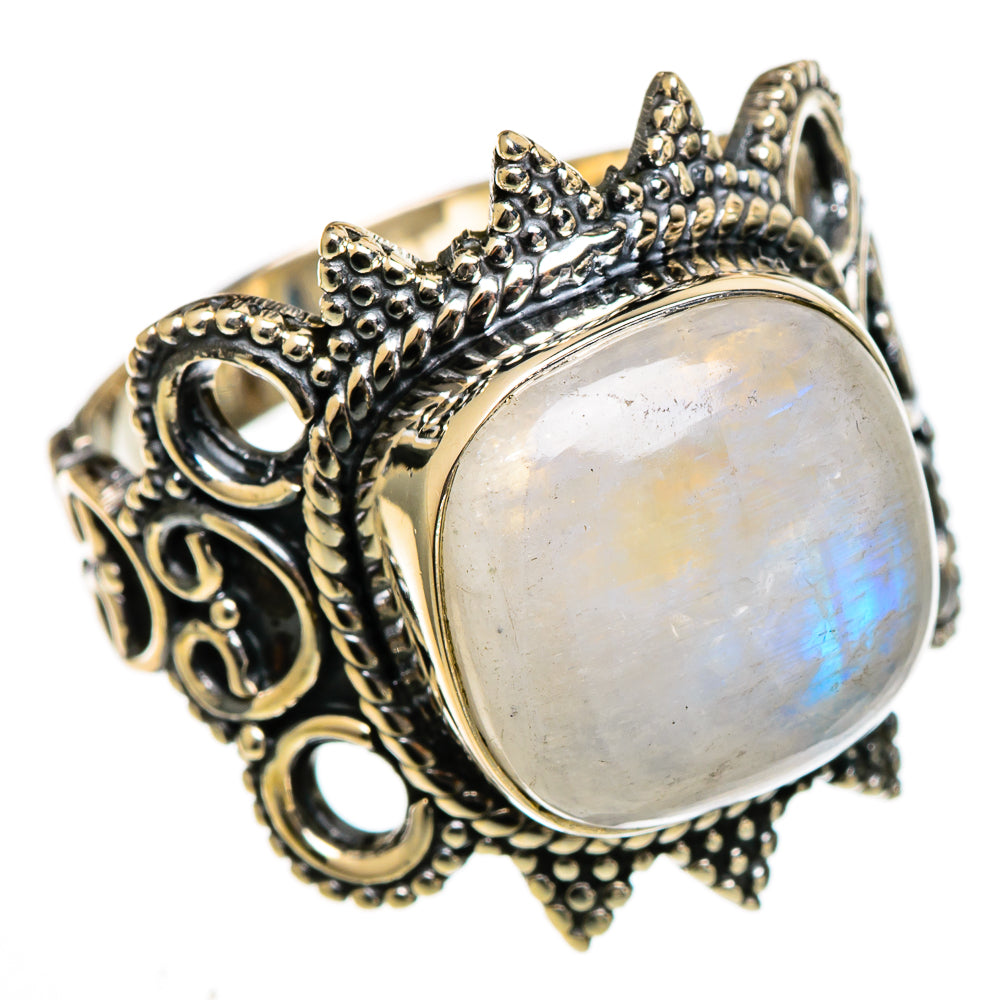 Rainbow Moonstone Rings handcrafted by Ana Silver Co - RING106601 - Photo 2