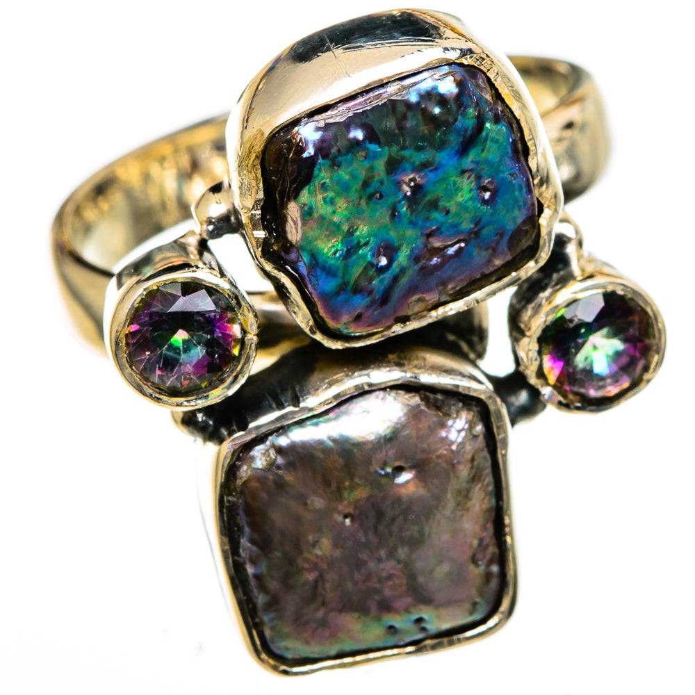 Titanium Mother Of Pearl Rings handcrafted by Ana Silver Co - RING106630 - Photo 2