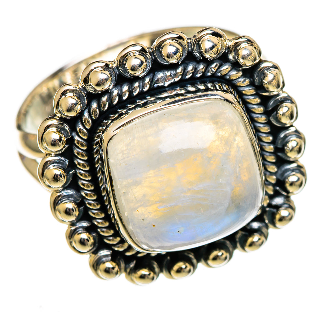 Rainbow Moonstone Rings handcrafted by Ana Silver Co - RING106634 - Photo 2