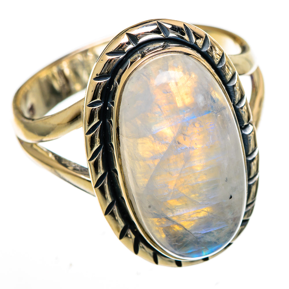 Rainbow Moonstone Rings handcrafted by Ana Silver Co - RING106635 - Photo 2