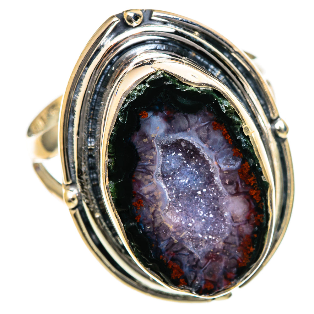 Coconut Geode Druzy Rings handcrafted by Ana Silver Co - RING106652 - Photo 2