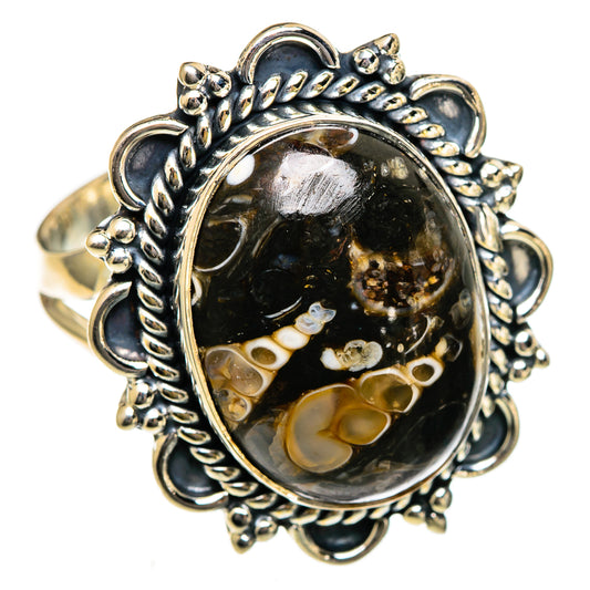 Turritella Agate Rings handcrafted by Ana Silver Co - RING106654 - Photo 2