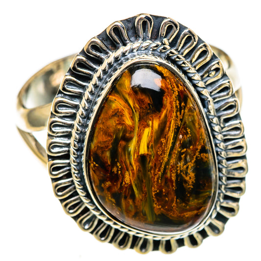 Golden Pietersite Rings handcrafted by Ana Silver Co - RING106655 - Photo 2