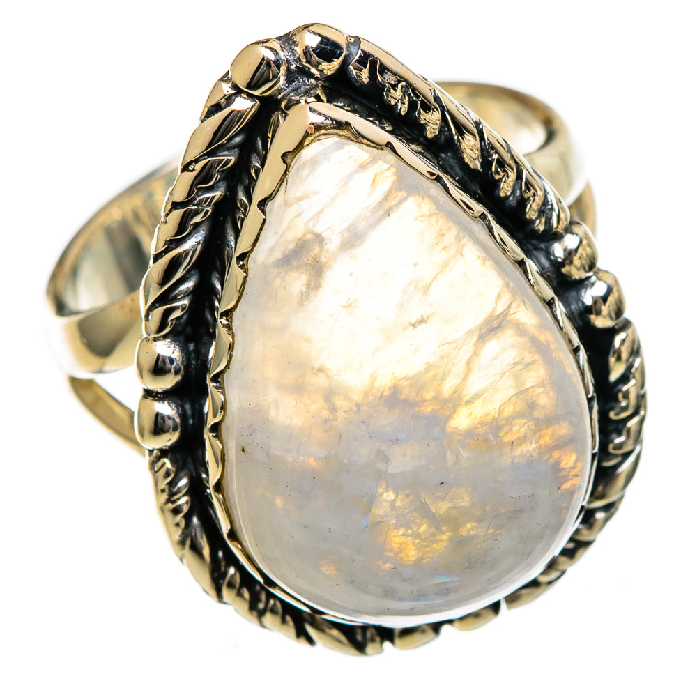 Rainbow Moonstone Rings handcrafted by Ana Silver Co - RING106664 - Photo 2