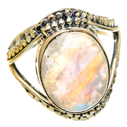 Rainbow Moonstone Rings handcrafted by Ana Silver Co - RING106665 - Photo 2
