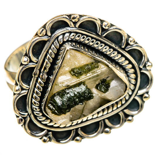 Green Tourmaline In Quartz Rings handcrafted by Ana Silver Co - RING106680 - Photo 2