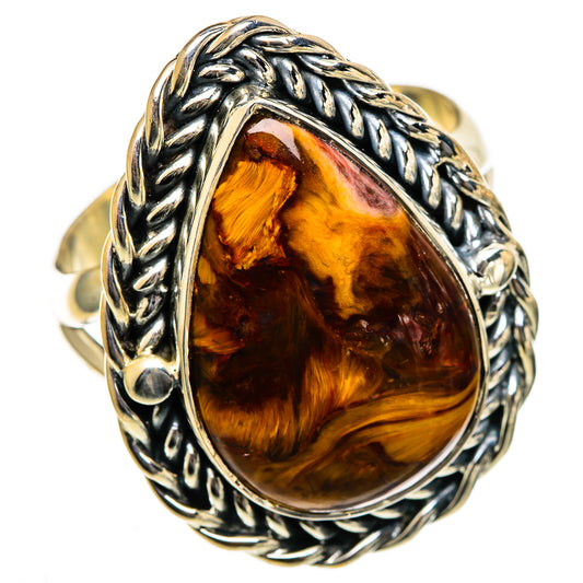 Golden Pietersite Rings handcrafted by Ana Silver Co - RING106687 - Photo 2