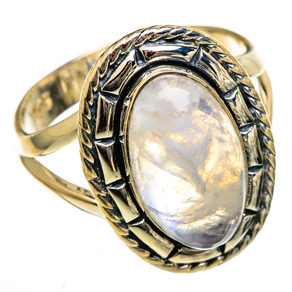 Rainbow Moonstone Rings handcrafted by Ana Silver Co - RING106695 - Photo 2